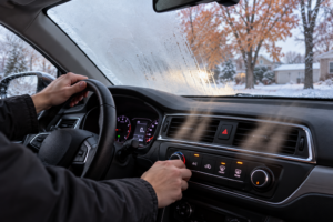 Checking vehicle heater and defroster before Michigan winter.